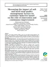 Measuring the Impact of Soft and Hard Total Quality Management Factors on Customer Behavior Based on the Role of Innovation and Continuous Improvement