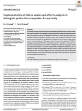 Implementation of failure modes and effects analysis in detergent production companies: A case study