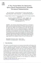 A New Social Robot for Interactive Query-Based Summarization: Scientific Document Summarization