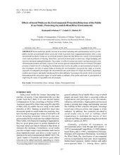 Effects of Social Media on the Environmental Protection Behavior of the Public (Case Study: Protecting Zayandeh-Rood River Environment) 
