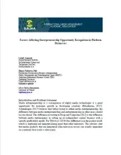 Factors Affecting Entrepreneurship Opportunity Recognition in Platform Businesses